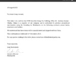 Fabulous Authorization Letter Format On Behalf Of Company Nursing